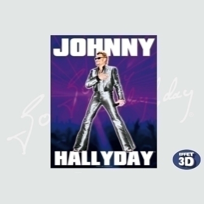 Cadre effet 3D Johnny Hallyday 50x40cm