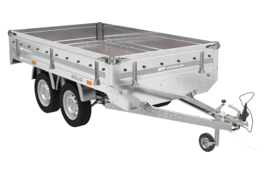 REMORQUE DEUX ESSIEUX 254X151 AVEC ROUES UNITRAILER SOLID 250/2 DMC 750 KG