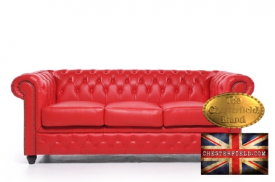 Canapé Original Chesterfield Rouge 3 places