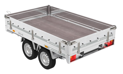 REMORQUE DEUX ESSIEUX 254X151 AVEC ROUES UNITRAILER SOLID 250/2 DMC 750 KG