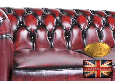 Canapé Original Chesterfield Antique Rouge 3 place