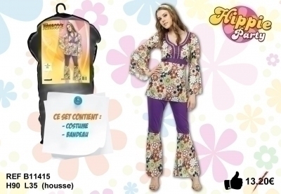 Déguisement Baba Cool Hippie Femme Taille U