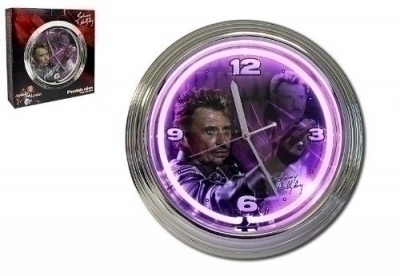 Johnny Hallyday - Pendule Neon Johnny Hallyday Rose