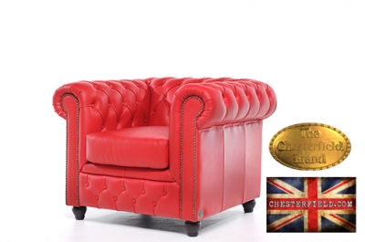 Fauteuil rouge Chesterfield