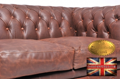 Canapé Original Chesterfield 2 places vintage brun