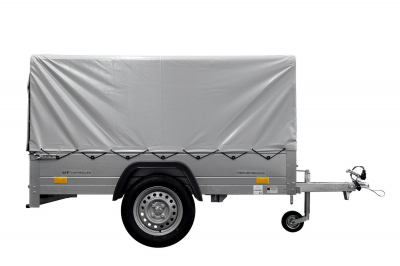 REMORQUE 1 ESSIEU 150X106 BÂCHE + ARCEAU, PTAC 500 KG GARDEN TRAILER 150 KIPP [AVEC ROUE JOCKEY]