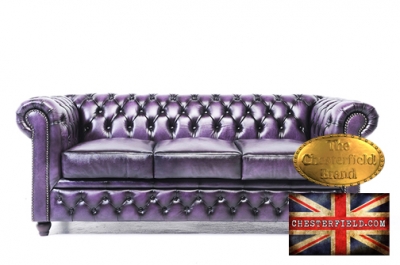 Canapé Chesterfield Antique Violet 3 places