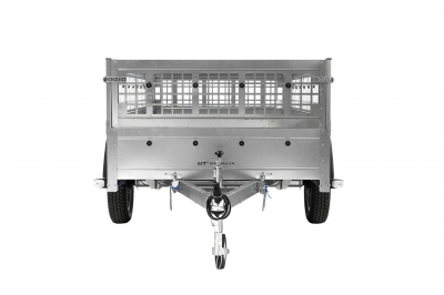 REMORQUE BASCULANTE 200X125 AVEC RIDELLES GRILLAGÉES ET ROUE JOCKEY - GARDEN TRAILER 201 KIPP