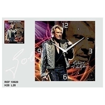 Horloge Johnny Hallyday Toile Micro 28x28cm