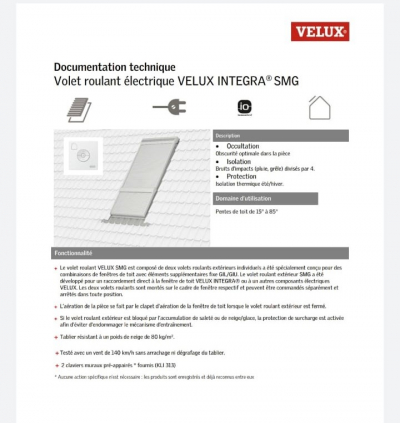  Volets roulant ELECTRIQUE Velux SMG PK34