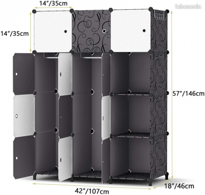 Armoires/penderies en cubes modulables