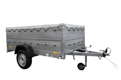 REMORQUE NEUVE 200X125 AVEC BÂCHE PLATE, REHAUSSES DE RIDELLES ET ROUE JOCKEY - GARDEN TRAILER 201 KIPP