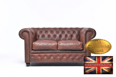 Canapé Original Chesterfield 2 places vintage brun