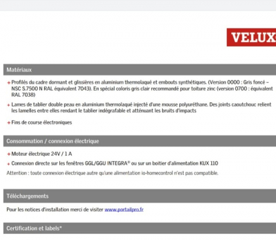  Volets roulant ELECTRIQUE Velux SMG PK34