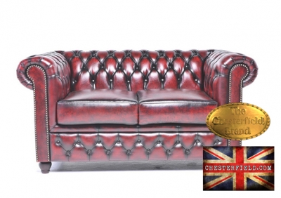 Canapé Chesterfield Devon 2 places Antique rouge