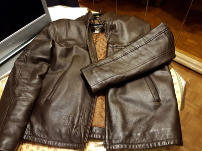 veste cuir marron