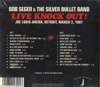 2 cd Live Knock out 1987 import bob seger - silver bullet band 