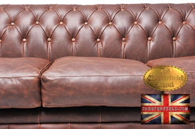 Canapé Original Chesterfield Vintage Brun 3 places