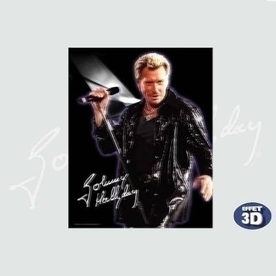 Cadre effet 3D Johnny Hallyday 50x40cm