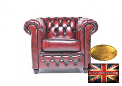 Canapé Original Chesterfield Antique rouge 1 place