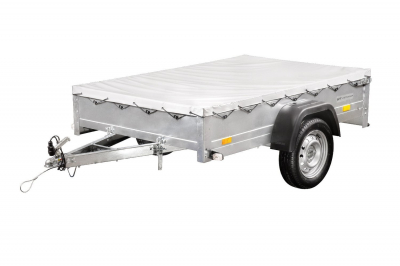 REMORQUE GALVANISÉ 230 X 125 CM GARDEN TRAILER 230 KIPP [AVEC ROUE JOCKEY ET BÂCHE PLATE]