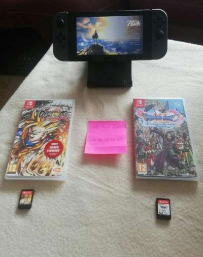 Nintendo SWITCH + ZELDA Breath of the Wild (+2 DLC) + Dragon Ball Fighter Z + Dragon Quest XI S