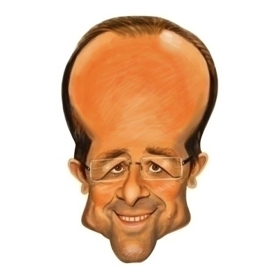Masque Francois Hollande Caricature CARTON