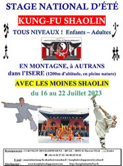 STAGE NATIONAL D'ÉTÉ TAI JI & KUNG-FU SHAOLIN